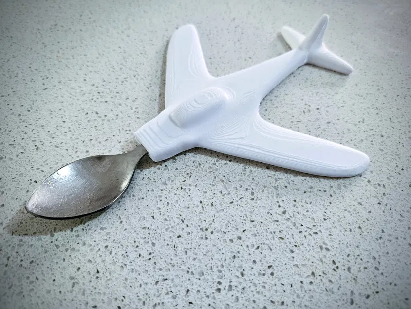 Máy bay gắn muỗng nĩa / Phụ kiện ăn uống cho bé (xem hướng dẫn) - Image 1