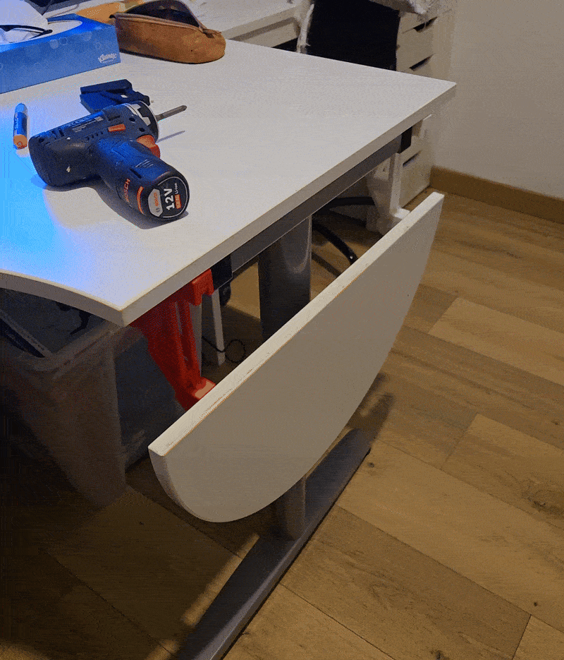 Bản lề Gravity locked, in nguyên khối, khớp xoay dọc - Thumbnail 2