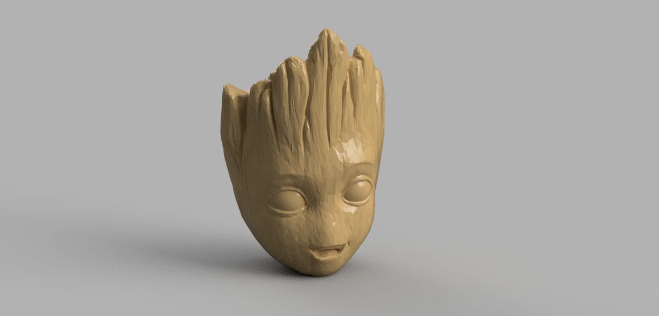 Chậu hoa treo tường Baby Groot phong cách Low Poly (WIP) - Image 1