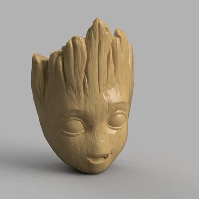 Chậu hoa treo tường Baby Groot phong cách Low Poly (WIP)