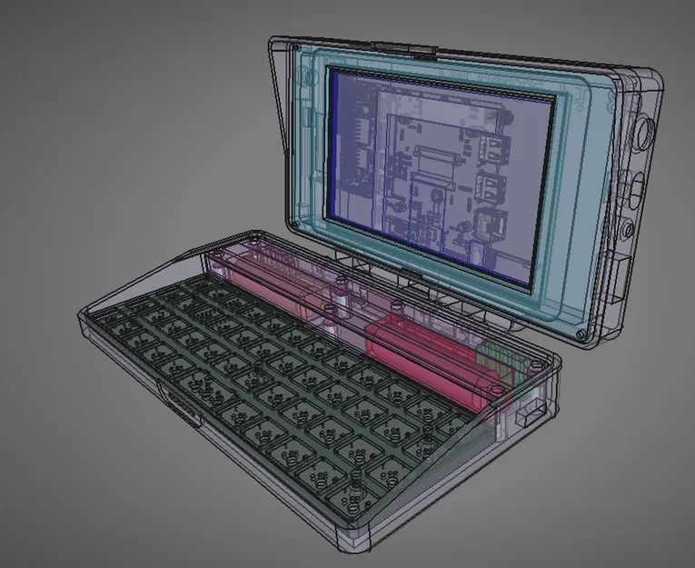 Portable Pi 80: Máy tính cầm tay Pi Zero với bàn phím cơ 40% và màn hình 7 inch - Image 4