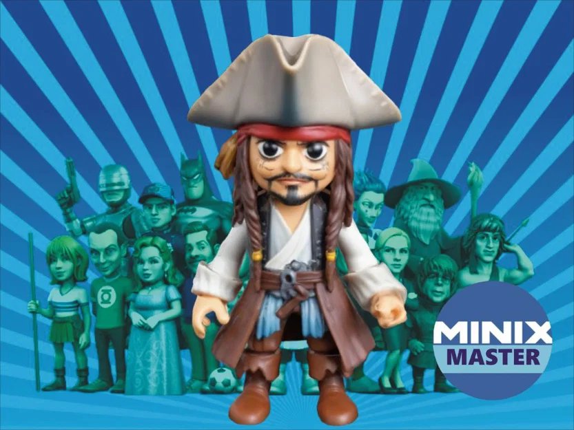 Mô hình Jack Sparrow phong cách Minix - File in 3D chi tiết - Image 1