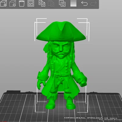 Mô hình Jack Sparrow phong cách Minix - File in 3D chi tiết