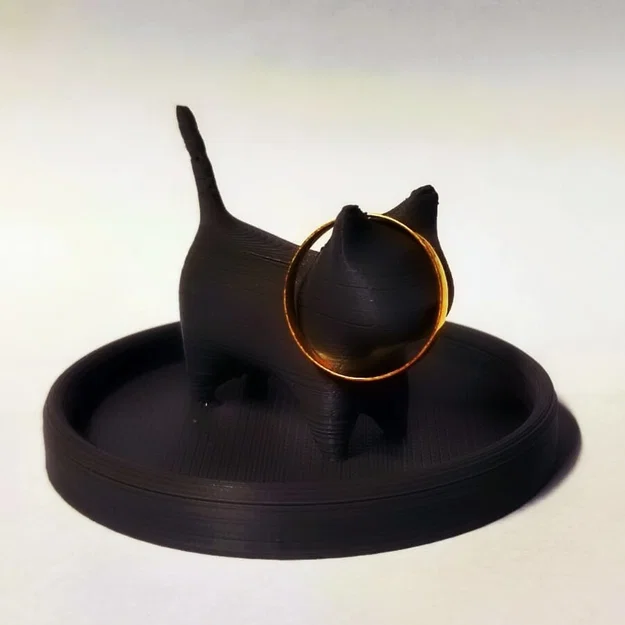 Mô hình 3D chú mèo giữ nhẫn (Cat Ring Holder) cực kỳ dễ thương - Image 3