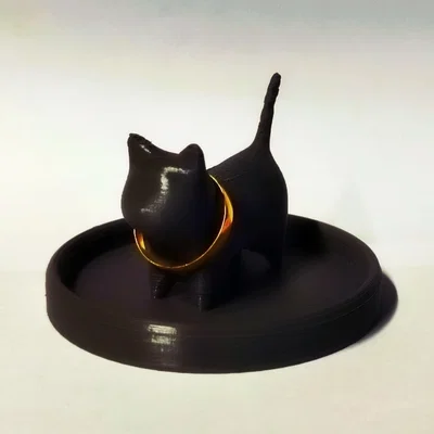 Mô hình 3D chú mèo giữ nhẫn (Cat Ring Holder) cực kỳ dễ thương