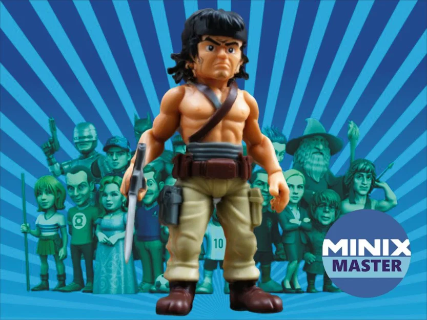 Mô hình nhân vật Rambo phong cách Minix - File in 3D chất lượng cao - Image 1