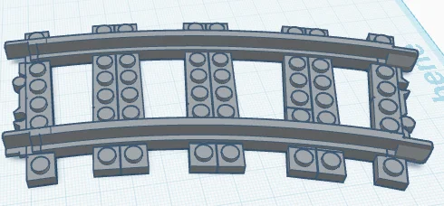 Mô hình đường ray cong cho tàu lửa Lego tự in 3D - Image 1