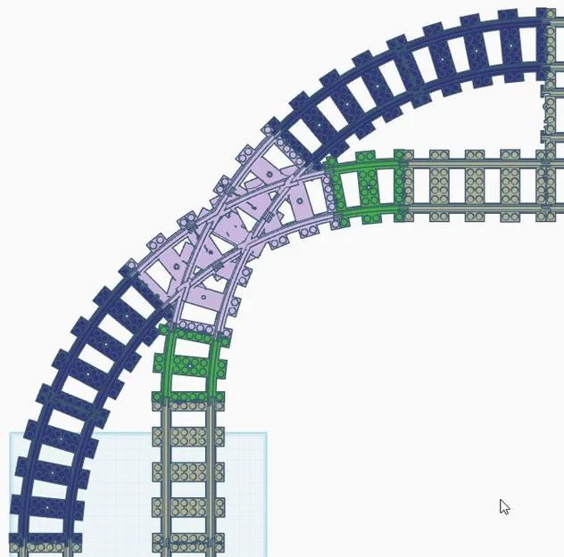 Đường ray chéo cong cho tàu Lego | Bogenkreuzung - Image 1