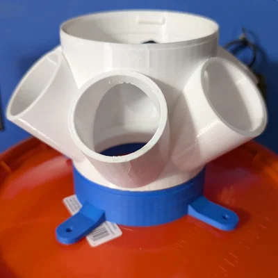 Giá đỡ nắp xô cho tháp thủy canh module 6 pod 2 inch - rosetta-wang