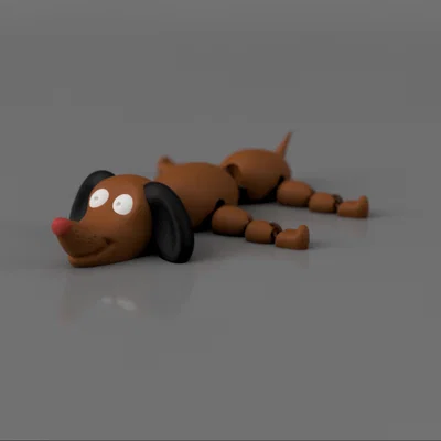 Mô hình chú chó 3D khớp nối linh hoạt (Articulated Dog) in không cần support