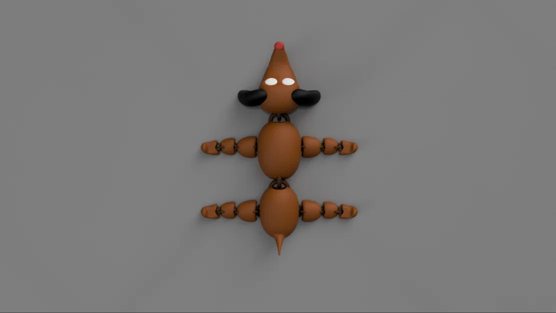 Mô hình chú chó 3D khớp nối linh hoạt (Articulated Dog) in không cần support - Image 3