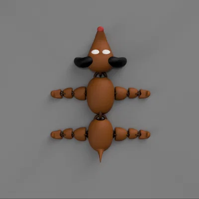Mô hình chú chó 3D khớp nối linh hoạt (Articulated Dog) in không cần support