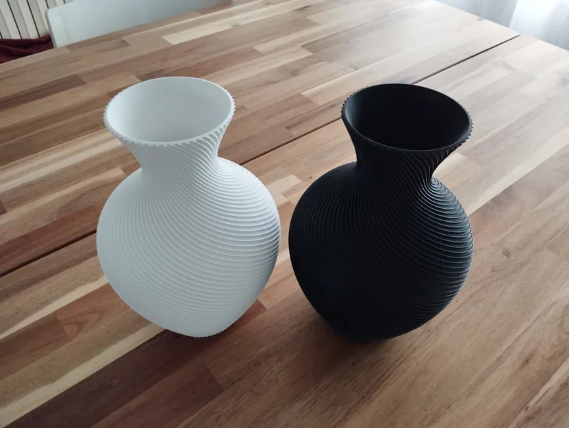 Mẫu bình hoa cổ điển họa tiết xoắn ốc in 3D đẹp mắt - Image 1