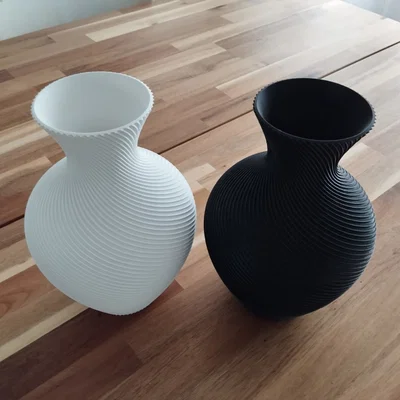 Mẫu bình hoa cổ điển họa tiết xoắn ốc in 3D đẹp mắt