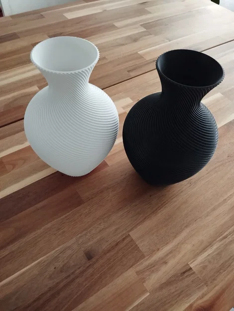 Mẫu bình hoa cổ điển họa tiết xoắn ốc in 3D đẹp mắt - Image 5