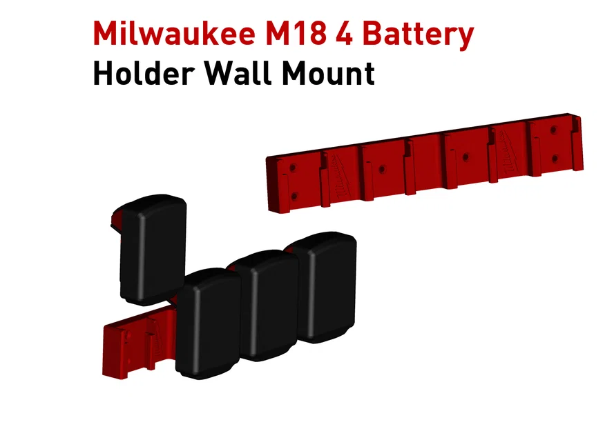 Giá đỡ pin Milwaukee M18 cho 4 viên pin - Image 1
