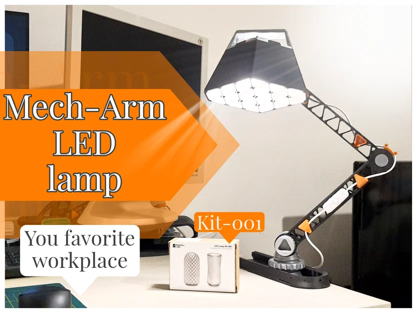 Đèn LED Mech-Arm 3D in - Linh hoạt, chắc chắn cho góc làm việc - Image 1