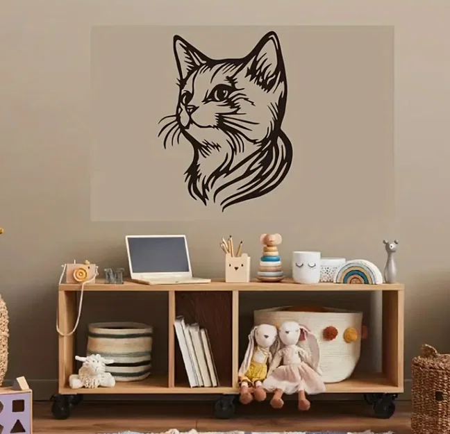 Mẫu tranh treo tường hình mèo Charming Cat Wall Art trang trí - Image 1
