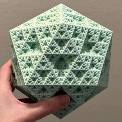 Tác phẩm điêu khắc Fractal Sierpiński Icosahedron - Level 5 (Không cần hỗ trợ)