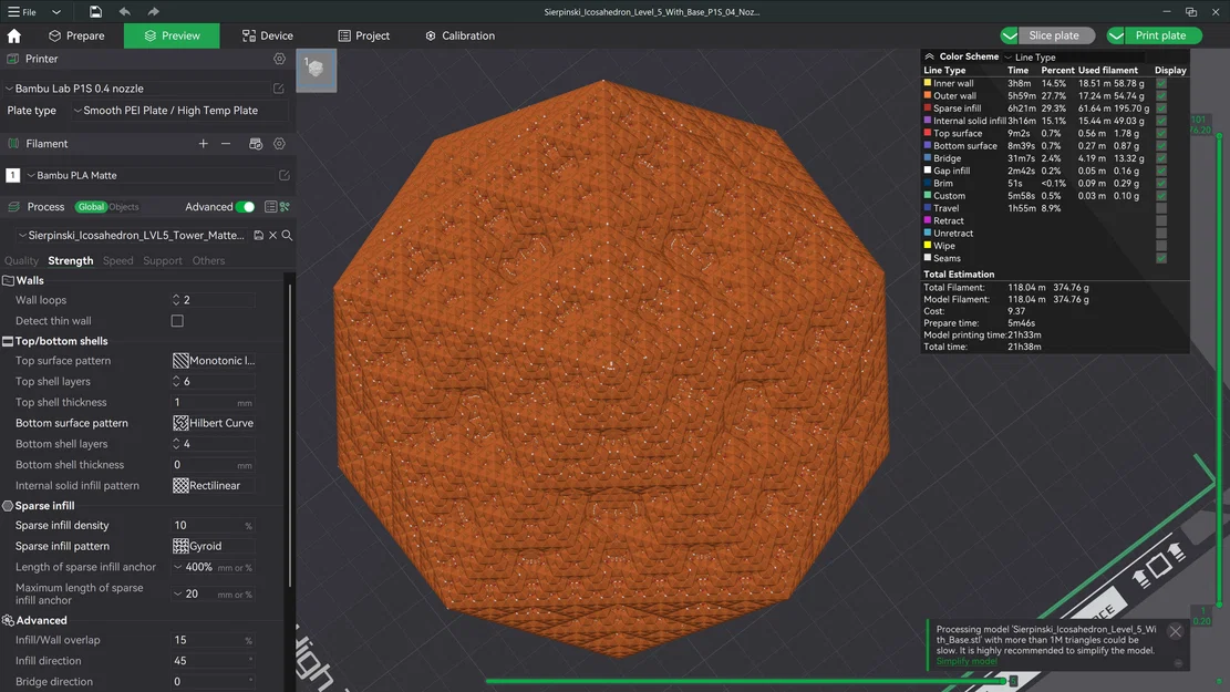 Tác phẩm điêu khắc Fractal Sierpiński Icosahedron - Level 5 (Không cần hỗ trợ) - Image 7