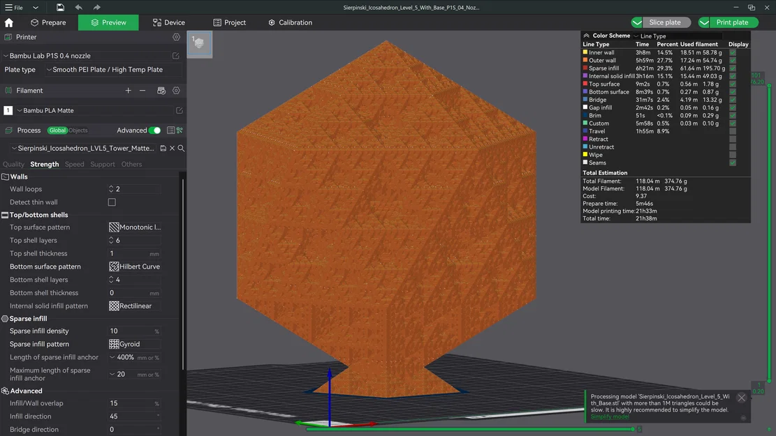 Tác phẩm điêu khắc Fractal Sierpiński Icosahedron - Level 5 (Không cần hỗ trợ) - Image 8