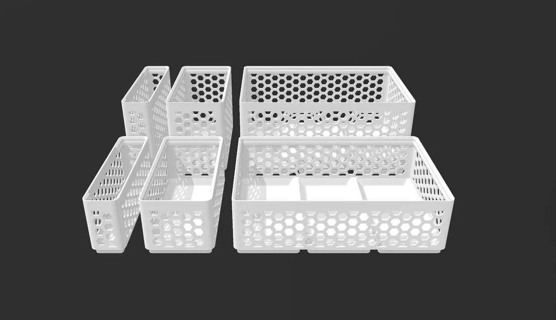 Gridfinity Hex Bins Light (lưới xoay) đủ mọi kích thước - Image 1