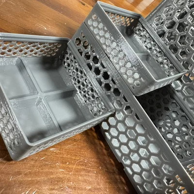 Gridfinity Hex Bins Light (lưới xoay) đủ mọi kích thước