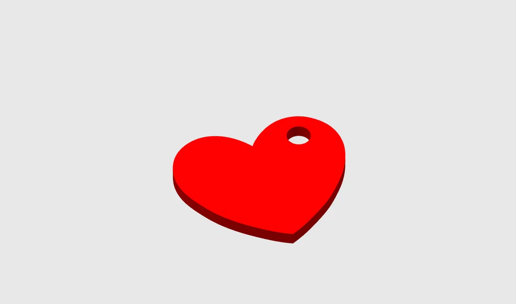 Móc khóa trái tim Valentine (Valentine Heart Keychain) in 3D - Image 1