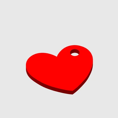 Móc khóa trái tim Valentine (Valentine Heart Keychain) in 3D