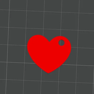 Móc khóa trái tim Valentine (Valentine Heart Keychain) in 3D
