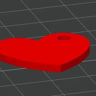 Móc khóa trái tim Valentine (Valentine Heart Keychain) in 3D