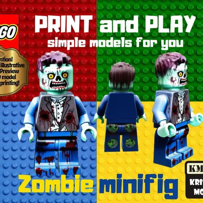 Mô hình Lego Zombie Minifig - Tự in 3D nhân vật sưu tầm độc đáo