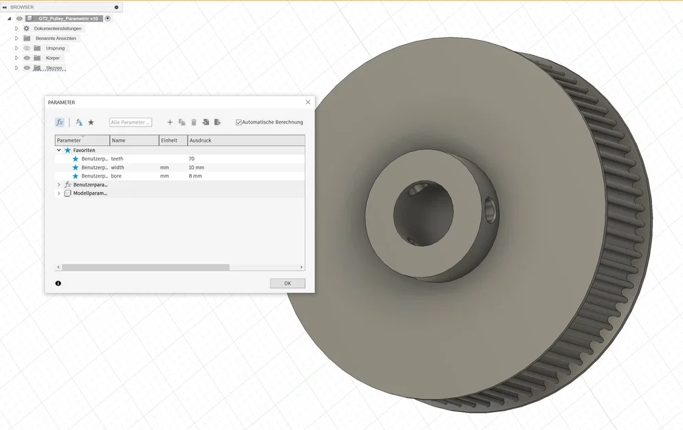 [OEPU] Bộ sưu tập bánh răng đai GT2 - Parametric - Image 3