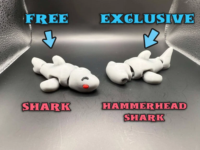 Bộ sưu tập Cá mập và Cá mập đầu búa mini khớp nối đáng yêu - Image 1