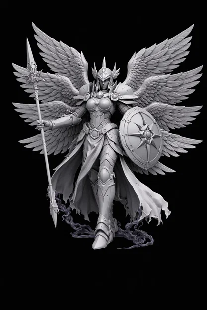 Mô hình 3D Sky Warrior - Nữ chiến binh thiên thần sắc nét - Image 1