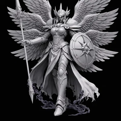 Mô hình 3D Sky Warrior - Nữ chiến binh thiên thần sắc nét