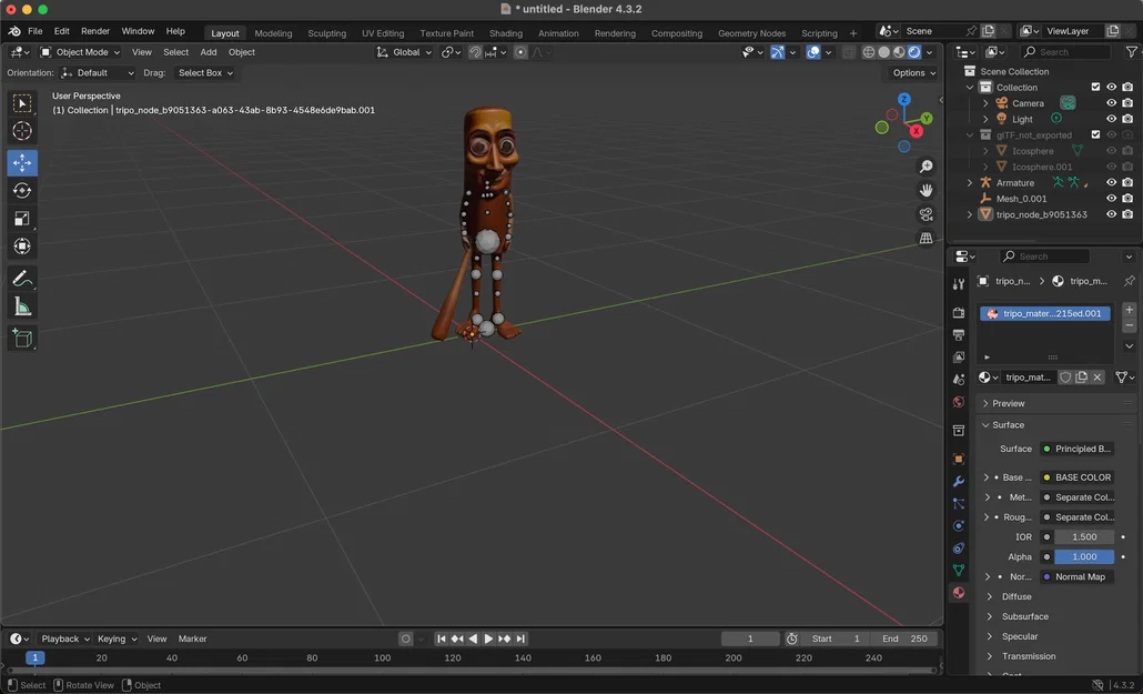 Mô hình nhân vật vui nhộn có khung xương (Armature) để in 3D - Image 1