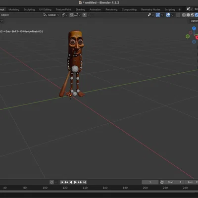 Mô hình nhân vật vui nhộn có khung xương (Armature) để in 3D