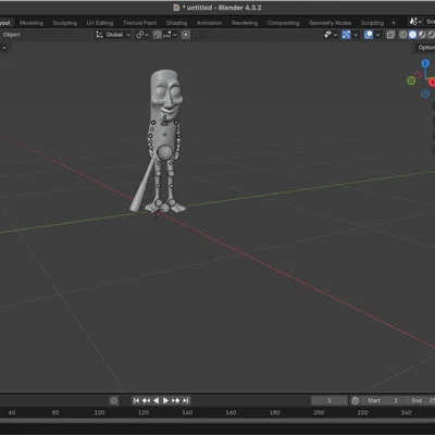 Mô hình nhân vật vui nhộn có khung xương (Armature) để in 3D