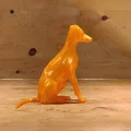 Mô hình chú chó Greyhound / Whippet phong cách Low Poly đang ngồi - Thumbnail 1