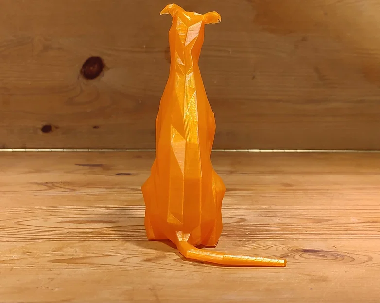 Mô hình chú chó Greyhound / Whippet phong cách Low Poly đang ngồi - Image 3