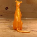 Mô hình chú chó Greyhound / Whippet phong cách Low Poly đang ngồi - Thumbnail 3