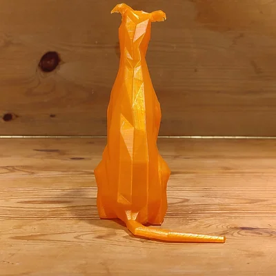 Mô hình chú chó Greyhound / Whippet phong cách Low Poly đang ngồi