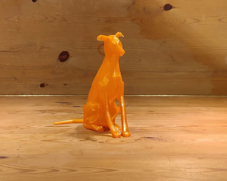Mô hình chú chó Greyhound / Whippet phong cách Low Poly đang ngồi - Image 4