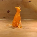 Mô hình chú chó Greyhound / Whippet phong cách Low Poly đang ngồi - Thumbnail 4