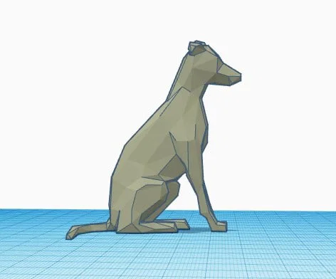 Mô hình chú chó Greyhound / Whippet phong cách Low Poly đang ngồi - Image 5
