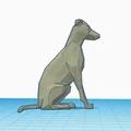 Mô hình chú chó Greyhound / Whippet phong cách Low Poly đang ngồi - Thumbnail 5