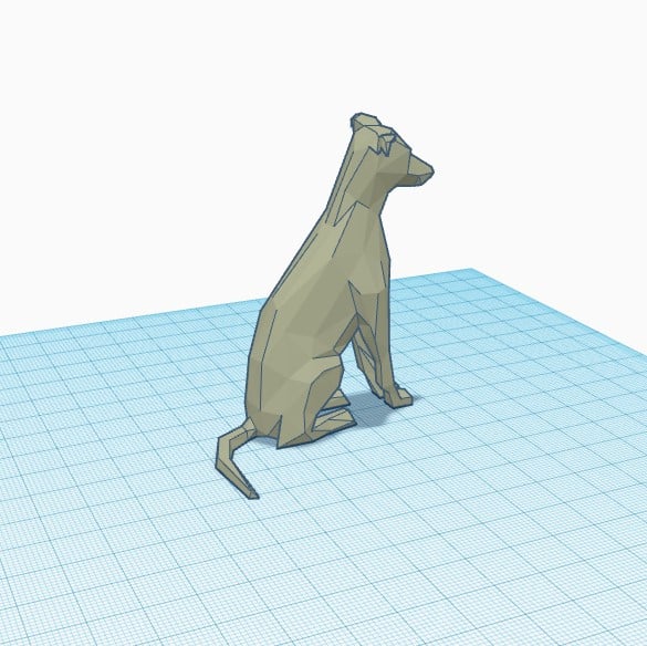 Mô hình chú chó Greyhound / Whippet phong cách Low Poly đang ngồi - Image 6