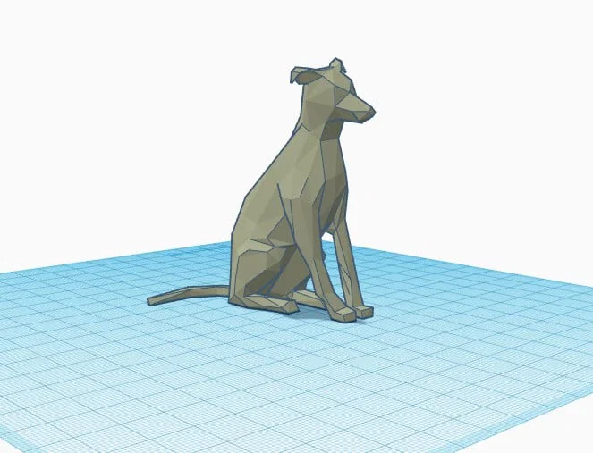 Mô hình chú chó Greyhound / Whippet phong cách Low Poly đang ngồi - Image 7