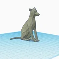 Mô hình chú chó Greyhound / Whippet phong cách Low Poly đang ngồi - Thumbnail 7